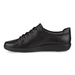 ECCO Soft 2.0 Black Leather Black Sole Lace-Up Sneaker -Fashion Shoe Store ecc20650301h