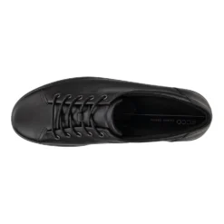 ECCO Soft 2.0 Black Leather Black Sole Lace-Up Sneaker -Fashion Shoe Store ecc20650301j