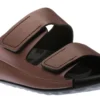 ECCO Women's 2nd Cozmo Woodrose Leather Double Strap Slide Sandal