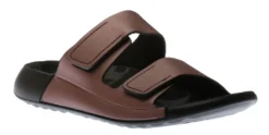 ECCO Women's 2nd Cozmo Woodrose Leather Double Strap Slide Sandal