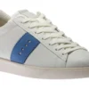 ECCO Street Lite White Regatta Blue Stripe Lace-Up Sneaker