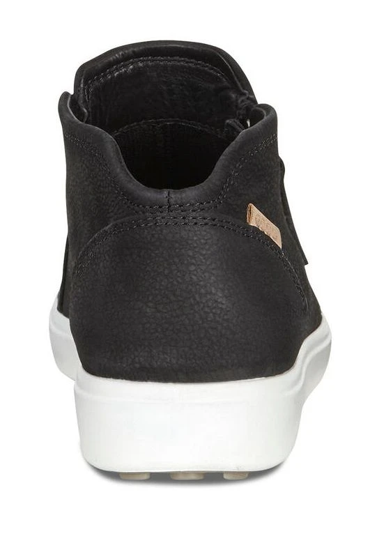 ECCO Soft 7 Black Leather White Sole Zip Low Ankle Bootie 4 ECCO Soft 7 Black Leather White Sole Zip Low Ankle Bootie - Image 4