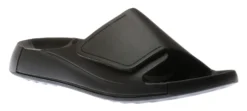ECCO Men's 2nd Cozmo Black Leather Slide Sandal