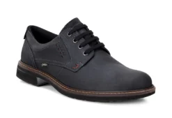 ECCO Turn Black Leather Gore-Tex Waterproof Plain Toe Derby