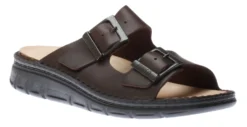Finn Comfort Cayman Men's Brown Leather Slide Sandal