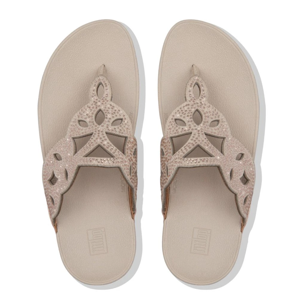 Elora Crystal Rose Gold Thong Sandal 2 Elora Crystal Rose Gold Thong Sandal - Image 2