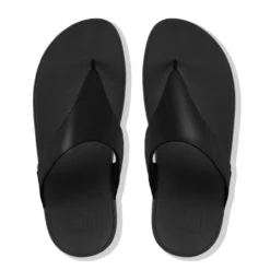 Lulu Black Leather Thong Sandal -Fashion Shoe Store fitlulult01d