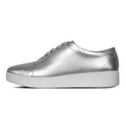 Rally Silver Leather Sneaker -Fashion Shoe Store fitrallys11d