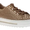 Gabor 66.499.30 Florenz Taupe Gold Metallic Platform Sneaker