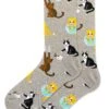 Hotsox Women's Bad Cat Grey Crew Socks