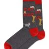 Hotsox Men's Cat Dad Charcoal Crew Socks