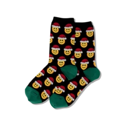 Hotsox Women's Santa Smile Emoji Crew Socks