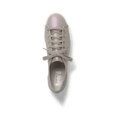 Keds Triple Kick Grey Iridescent Leather Lace-Up Platform Sneaker -Fashion Shoe Store kedtripleki05b