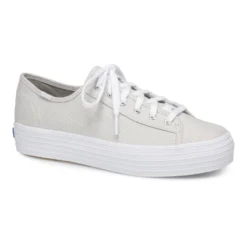 Keds Triple Kick Silver Lace-Up Platform Tennis Sneaker