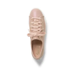 Keds Triple Kick Peach Iridescent Leather Lace-Up Platform Tennis Sneaker -Fashion Shoe Store kedtripleki13b