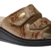 Beige Brown Snakeskin Slide Wedge Sandal