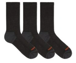 Merrell Repreve 3-Pack Black Hiker Crew Socks