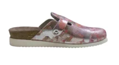 Mephisto Halina Pink Silver Leather Clog -Fashion Shoe Store mephalina13d