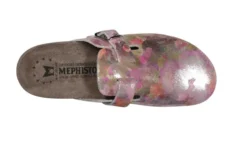 Mephisto Halina Pink Silver Leather Clog -Fashion Shoe Store mephalina13e