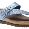 Mephisto Helen Cuba Cobalt Blue Textured Leather Thong Sandal