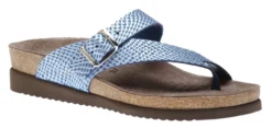 Mephisto Helen Cuba Cobalt Blue Textured Leather Thong Sandal
