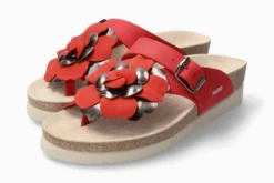 Mephisto Helen Flower Red Thong Sandal -Fashion Shoe Store mephelenflower0d
