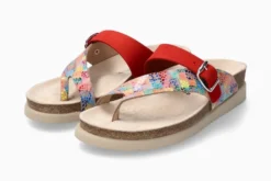 Mephisto Helen Mix Multicolour Red Thong Sandal -Fashion Shoe Store mephelenmix14d