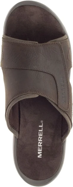 Merrell Sandspur 2 Earth Brown Leather Slide Sandal -Fashion Shoe Store mersandspur2s07a