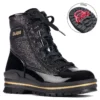 Olang Pop Black Glitter Lace-Up Winter Boot