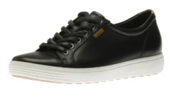 ECCO Men's Soft 7 Black Leather Lace-Up Sneaker