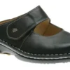 Finn Comfort Stanford Black Leather Clog
