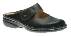 Finn Comfort Stanford Black Leather Clog