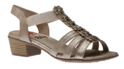 RELIFE R4017 Beige Metallic Embellished Strappy Heeled Sandal