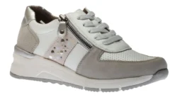 RELIFE Women's Off White Zipper Lace-Up Sneaker