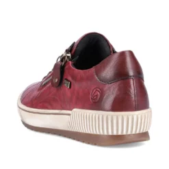 Remonte Ottawa Burgundy Leather Zipper Lace-Up Sneaker -Fashion Shoe Store remd070035c