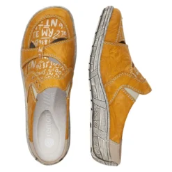 Remonte Massa Yellow Leather Slip-On Mule -Fashion Shoe Store remd385168a