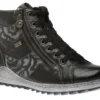 Remonte Ottawa Black Print Lace-Up Ankle Sneaker