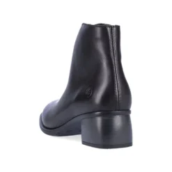 Remonte Odeon Black Leather Ankle Boot -Fashion Shoe Store remr887000c
