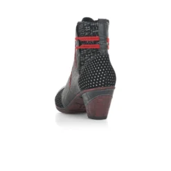 Remonte Ottawa Black Red Print Ankle Boot -Fashion Shoe Store ried878602c