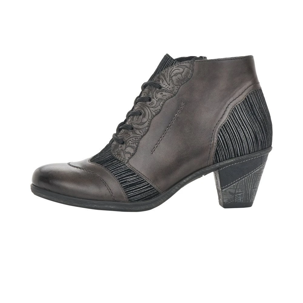 Remonte Cristallino Grey Leather Embossed Ankle Boot 3 Remonte Cristallino Grey Leather Embossed Ankle Boot - Image 3