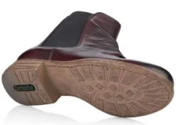 Remonte Cristallino Wine Ruched Leather Chelsea Boot -Fashion Shoe Store rier097335c