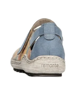 Remonte Odense Blue Multicolour Mary Jane Flat Shoe -Fashion Shoe Store rier142090c