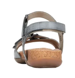 Remonte Odeon Blue Flower Perforated Leather Sandal -Fashion Shoe Store rier326914c