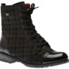 Remonte Largo Black Grey Tartan Ankle Dress Boot