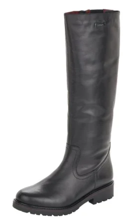 Remonte Cristallino Black Leather Tall Boot