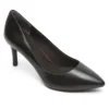 Rockport Total Motion Black Leather Pointed Toe Heel Dress Pump