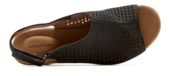 Rockport Briah Black Perforated Nubuck Leather Slingback Wedge Sandal -Fashion Shoe Store rocbriahsling21b scaled