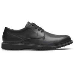 Rockport Cabot Black Nubuck Leather Plain Toe Lace-Up Derby Shoe -Fashion Shoe Store roccabotpt01a