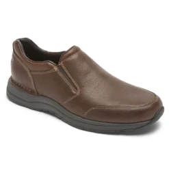 Rockport Edge Hill 2 Brown Leather Double Gore Slip-On Casual Dress Shoe