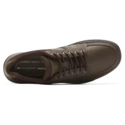 Rockport Get Your Kicks Dark Brown Leather Wide Width Mudguard Blucher Sneaker -Fashion Shoe Store rocgyk02d